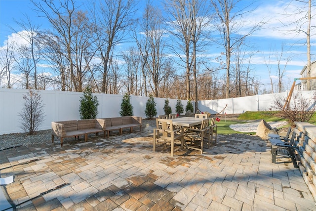 view of patio featuring outdoor lounge area