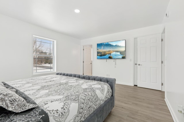 bedroom featuring wood-type flooring