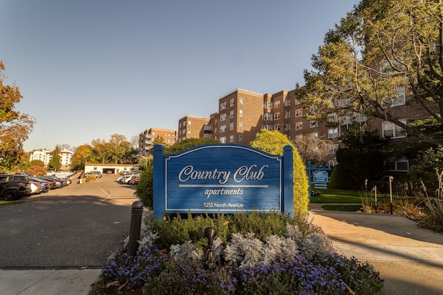 view of community sign