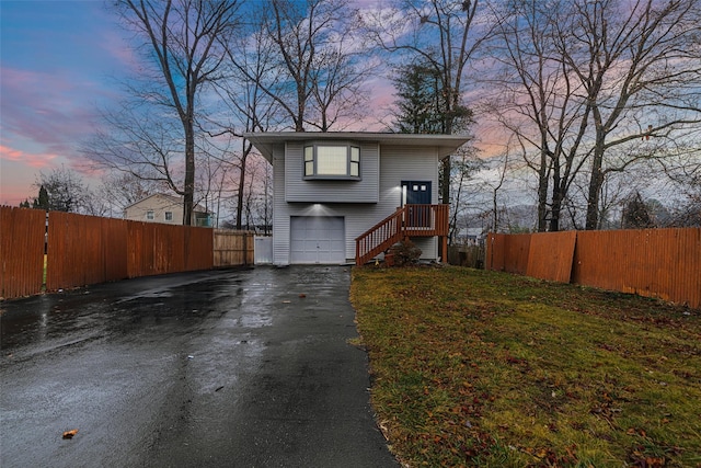 view of front of house featuring a garage