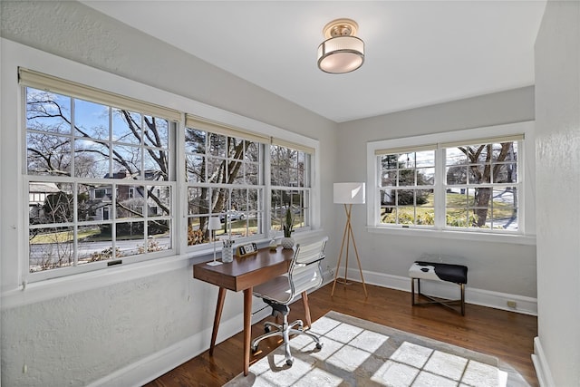 office featuring hardwood / wood-style floors