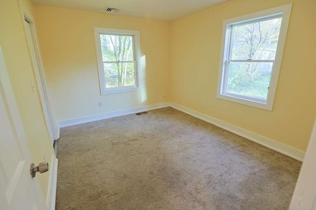 carpeted empty room featuring plenty of natural light