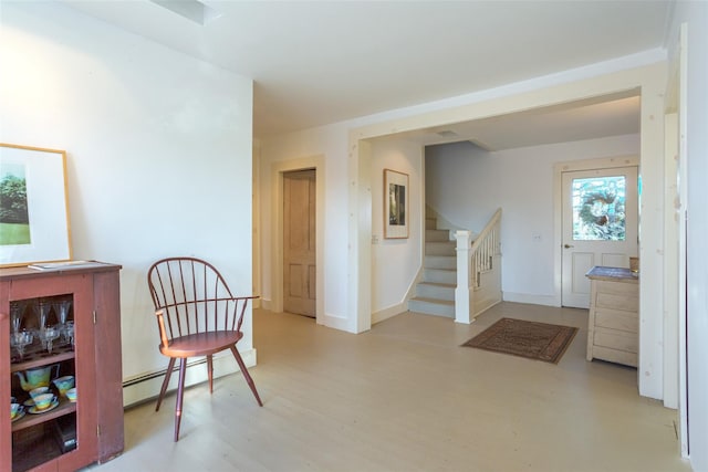 interior space featuring light wood-type flooring