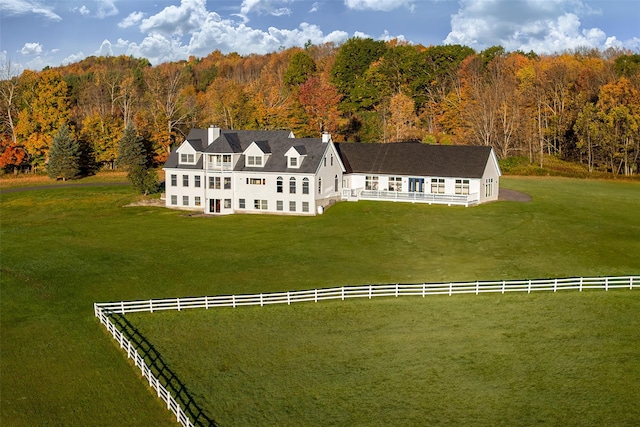 bird's eye view with a rural view