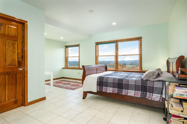 view of tiled bedroom