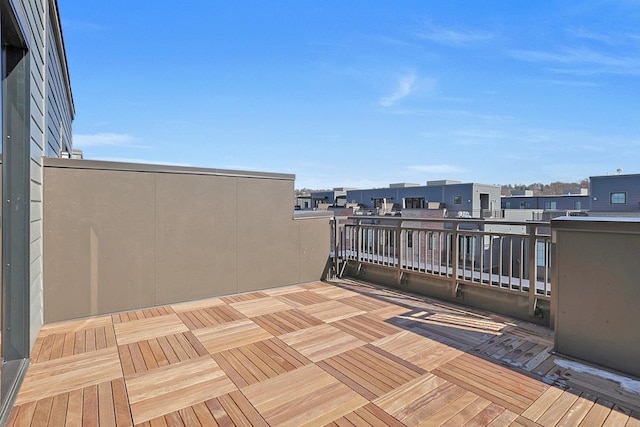 view of patio / terrace featuring a residential view and a balcony