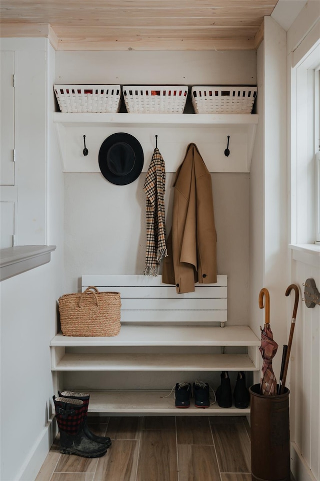 mudroom featuring hardwood / wood-style floors