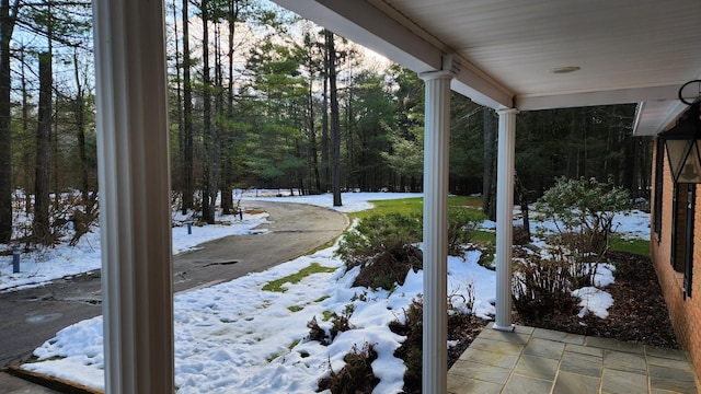 view of snowy yard