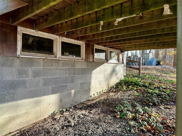 6 Hemlock Rd, South Salem, NY 10590 - exterior view of concrete block siding and an exterior structure