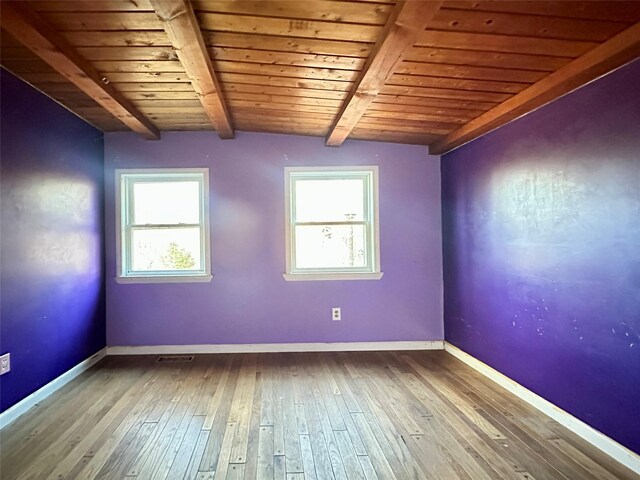 6 Hemlock Rd, South Salem, NY 10590 - spare room with wooden ceiling, healthy amount of natural light, hardwood / wood-style floors, and baseboards