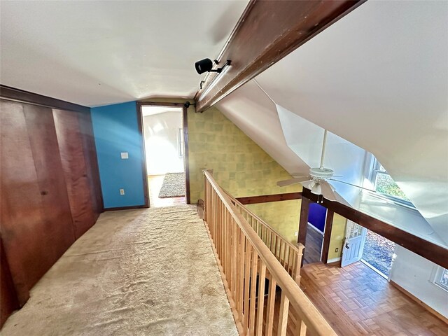 6 Hemlock Rd, South Salem, NY 10590 - corridor featuring vaulted ceiling and an upstairs landing