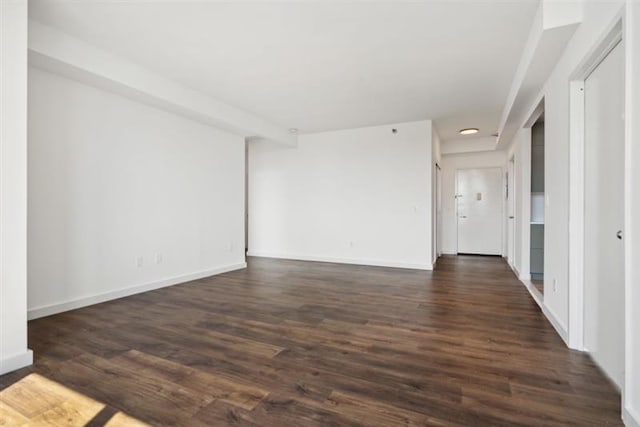 empty room featuring dark wood-type flooring