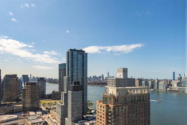 property's view of city with a water view