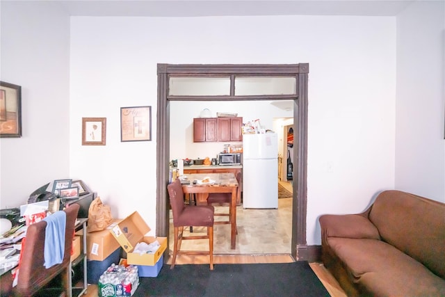 living room featuring light hardwood / wood-style floors