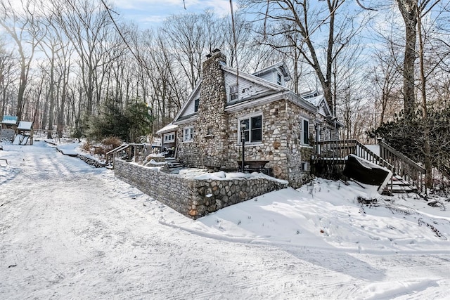 view of snowy exterior