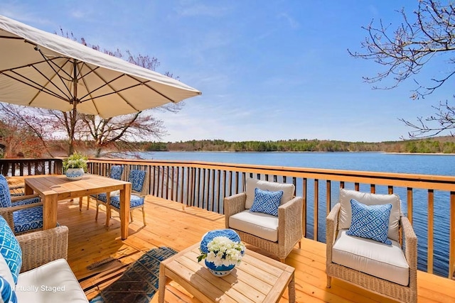 181 Starlight Rd, Monticello, NY 12701 - deck with outdoor dining space and a water view