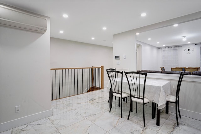 dining room with a wall unit AC