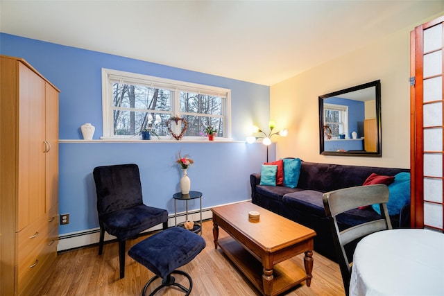 living room featuring light hardwood / wood-style flooring