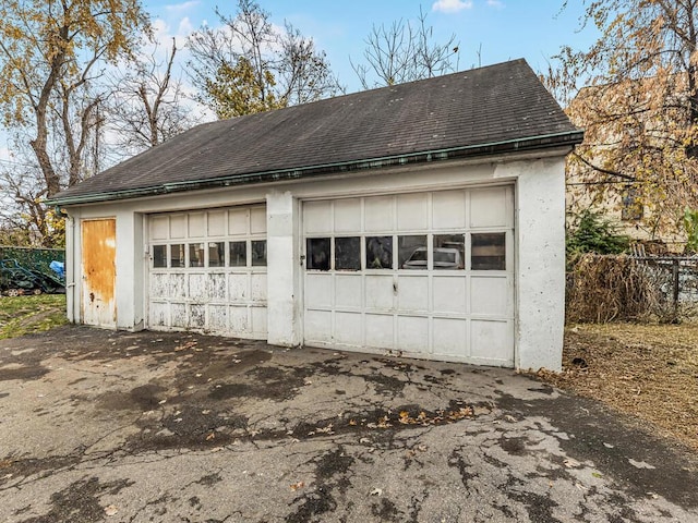 view of garage