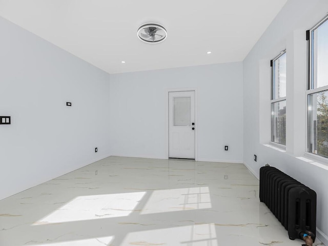 empty room with radiator heating unit