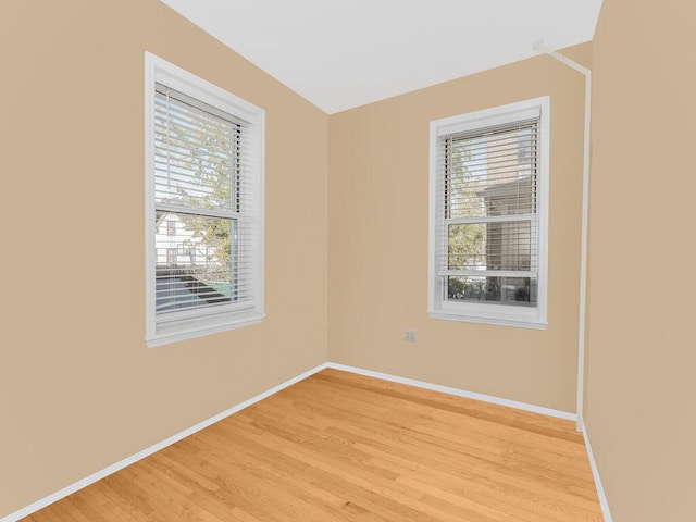 empty room featuring plenty of natural light and wood-type flooring