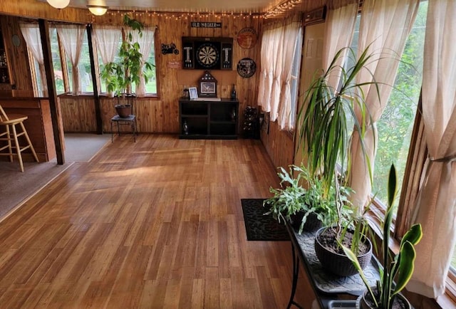 interior space featuring plenty of natural light and hardwood / wood-style flooring