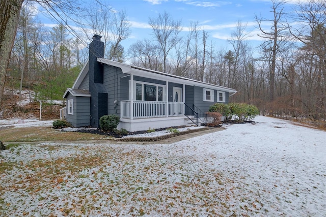 view of front of home with a porch