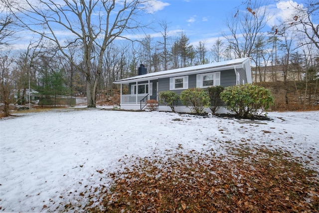 view of front of home featuring covered porch