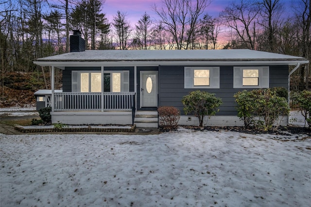 view of front of home featuring a porch