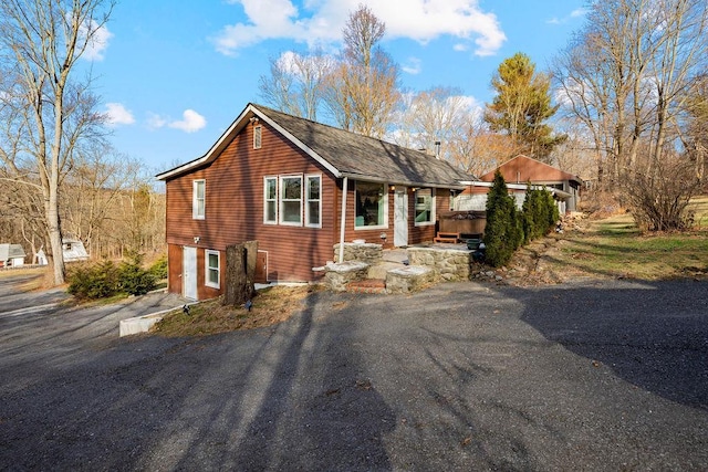 view of front of house featuring a hot tub