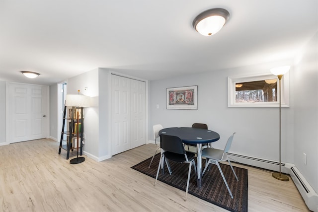 dining area featuring light hardwood / wood-style flooring