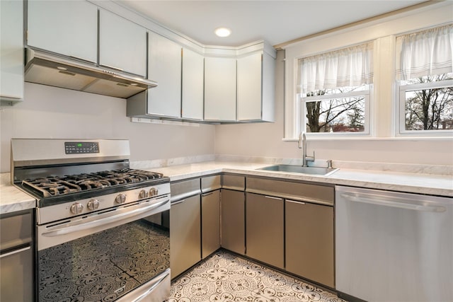 kitchen featuring sink and appliances with stainless steel finishes