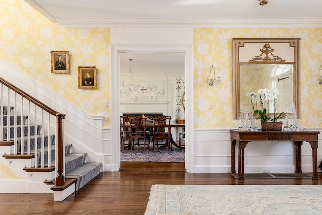 entrance foyer with dark hardwood / wood-style floors