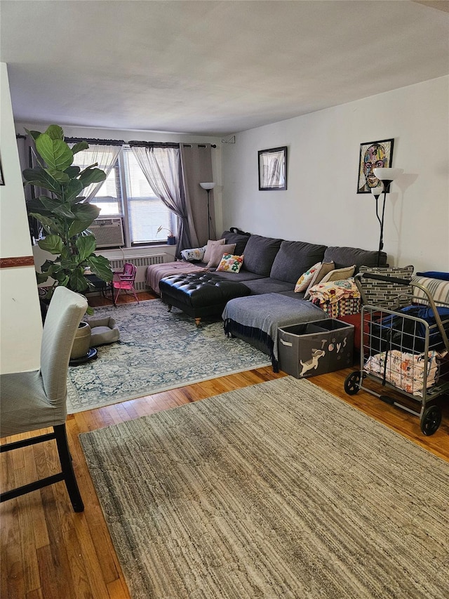 living room with wood-type flooring