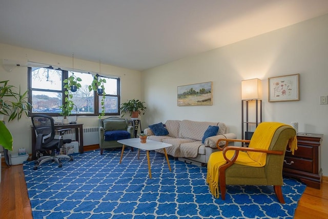 living room with wood-type flooring