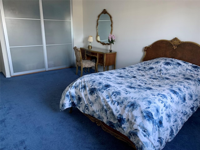 bedroom featuring carpet