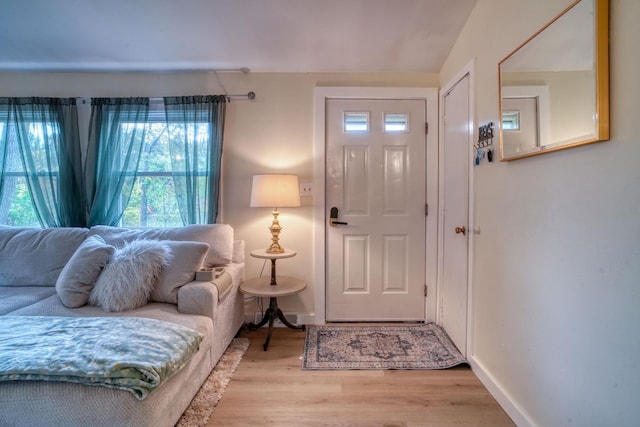 foyer entrance featuring light hardwood / wood-style floors