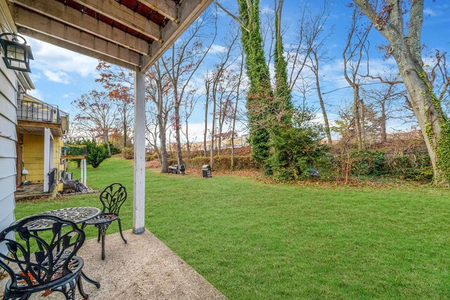 view of yard with a patio area