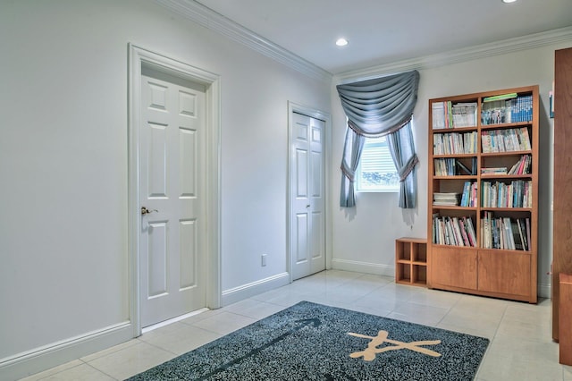 interior space with ornamental molding