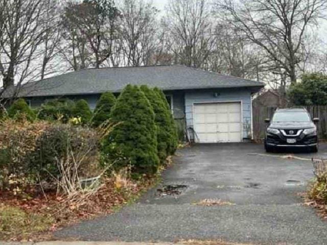 exterior space featuring a garage