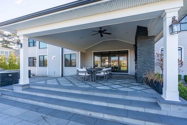 view of patio with ceiling fan