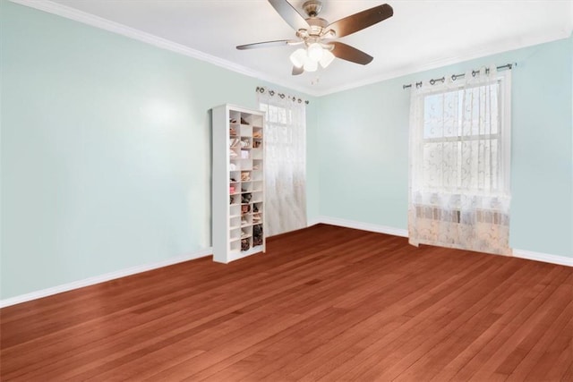 2 Soundview Ave Unit 2D, White Plains, NY 10606 - unfurnished room featuring wood finished floors, a ceiling fan, and crown molding