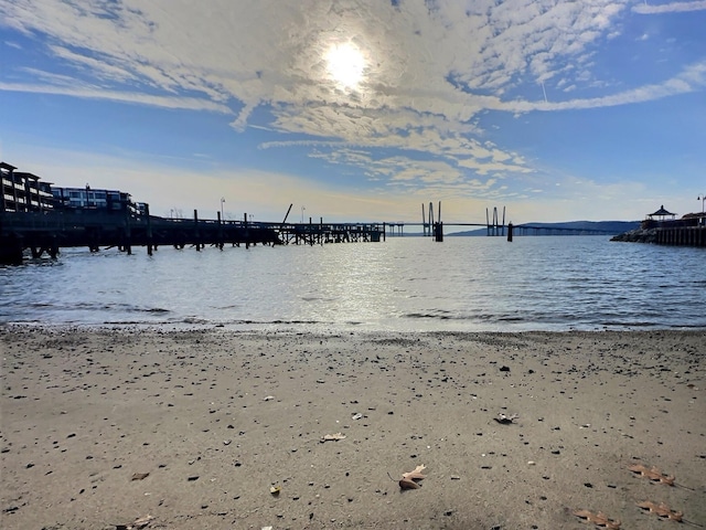 water view featuring a beach view