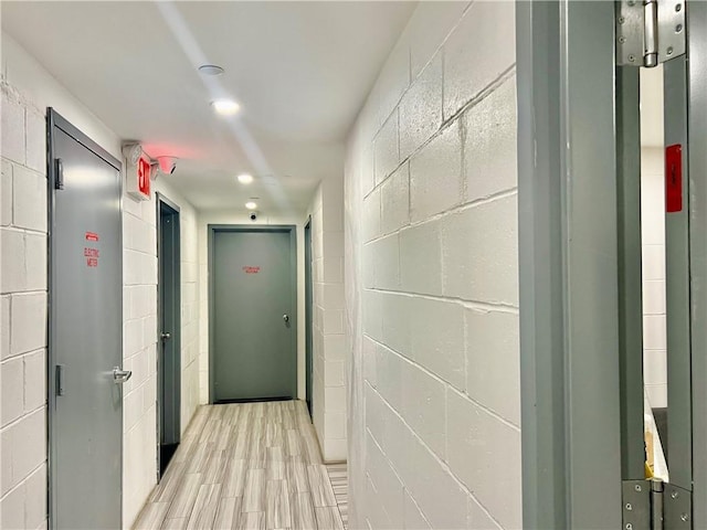 hall featuring light hardwood / wood-style flooring