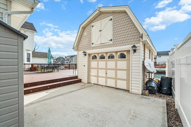 view of garage