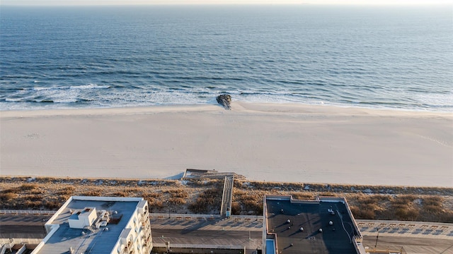 view of water feature featuring a beach view