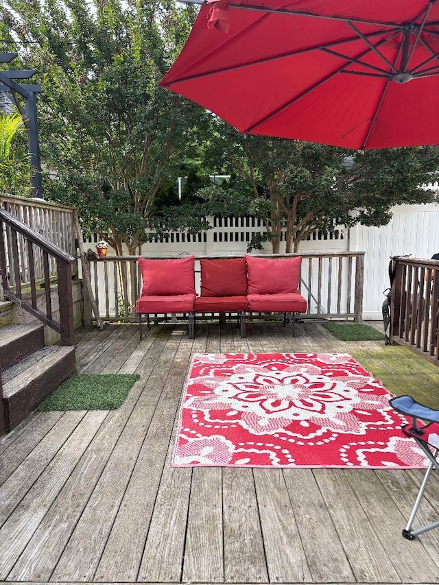 208 Franklin Blvd, Long Beach, NY 11561 - wooden terrace with an outdoor hangout area