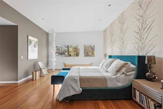 bedroom featuring wood-type flooring