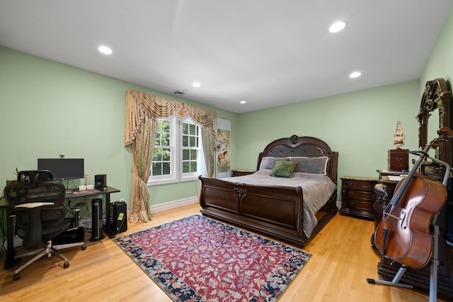 bedroom featuring light wood-type flooring