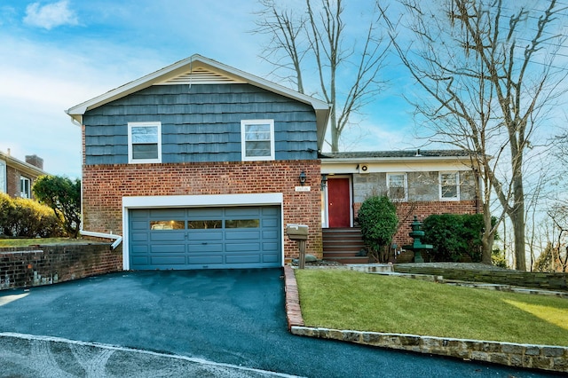 tri-level home with a garage